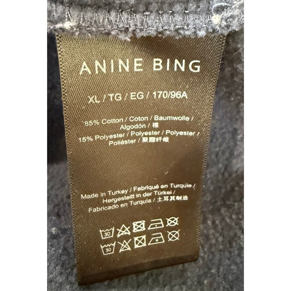 Anine Bing Tyler BING Varsity Chenille Oversized Sweatshirt Navy Slouchy Size XL - Picture 9 of 12